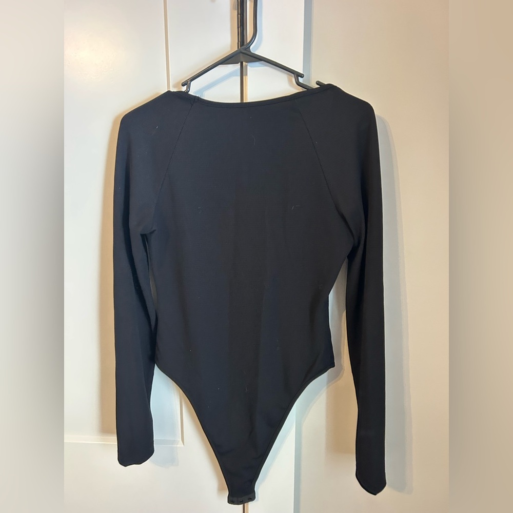 SHEIN Black Long Sleeve One Piece Body Suit - Picture 3 of 4